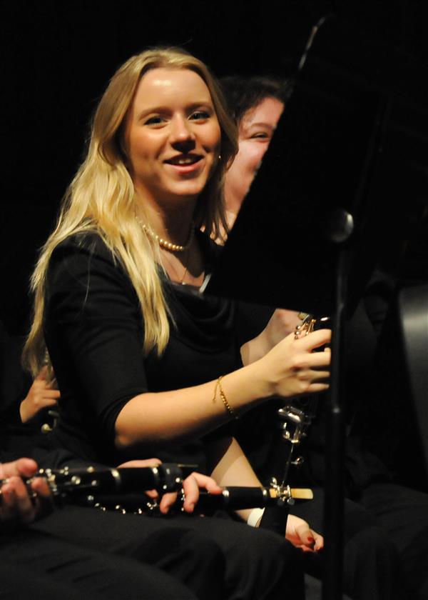 Students performing at the 2023-2024 All County Band Concert